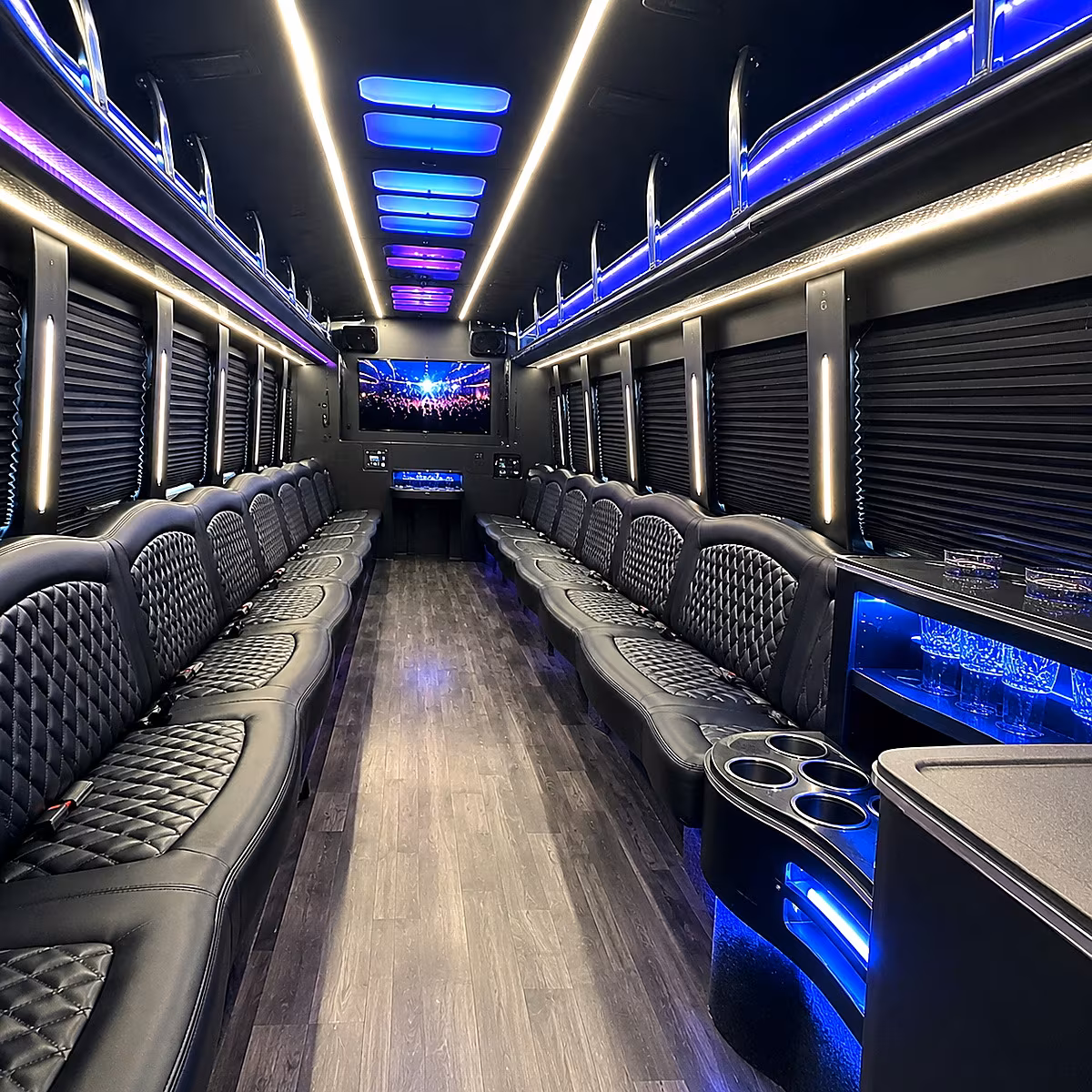 50 Passenger Party Bus Inside