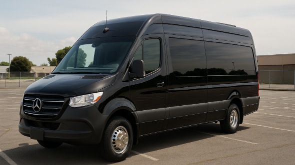 Exterior of Tucson Party Bus Company's 14 Passenger Sprinter Limousine in Gilbert