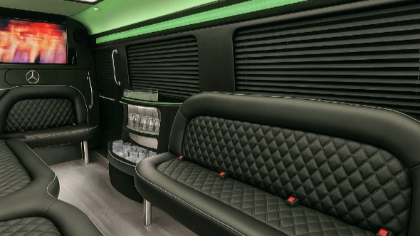 Interior of Tucson Party Bus Company's 15 Passenger Party Bus in Phoenix