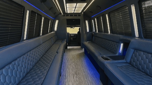 Interior of Tucson Party Bus Company's 20 Passenger Party Bus in Phoenix