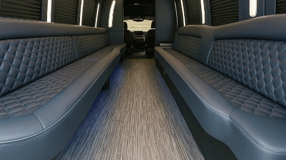 Interior of Tucson Party Bus Company's 50 Passenger Party Bus in Phoenix